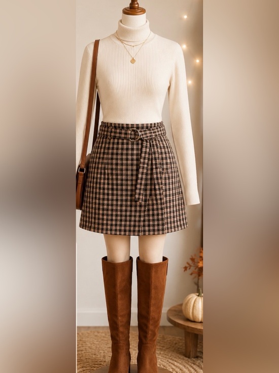 Forever 21 Dresses & Skirts - Plaid Belted Mini Skirt